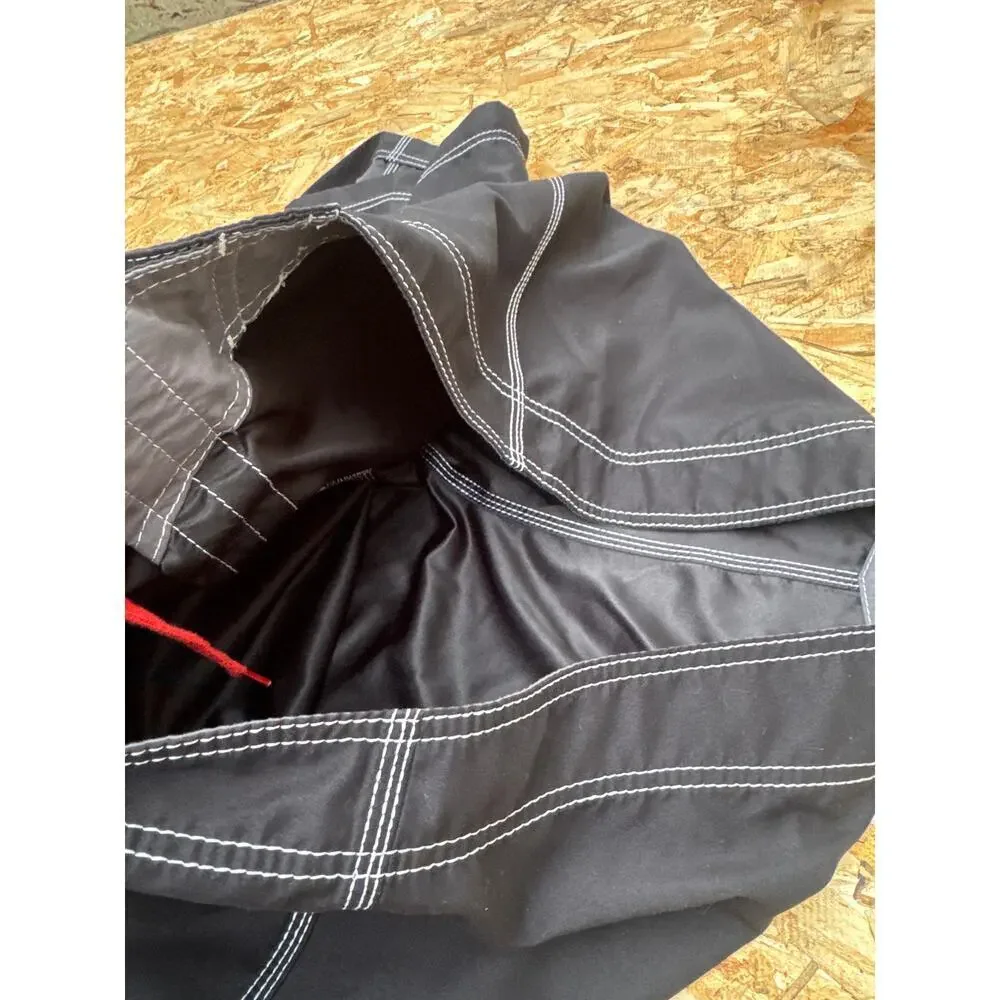 Honolua Surf Co Board Shorts Mens 42 Black Red Tie Hawaiian Surf Swim
